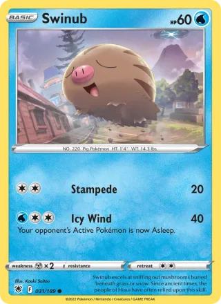 Swinub #031 · Astral Radiance Pokémon card