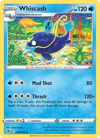 Whiscash #036 · Astral Radiance Pokémon card