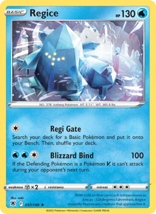 Regice #037 · Astral Radiance Pokémon card