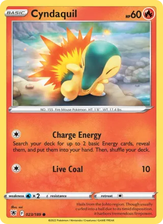 Cyndaquil #023 · Astral Radiance Pokémon card