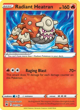Radiant Heatran #027 · Astral Radiance Pokémon card