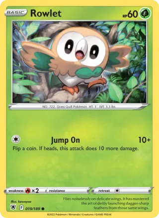 Rowlet #019 · Astral Radiance Pokémon card