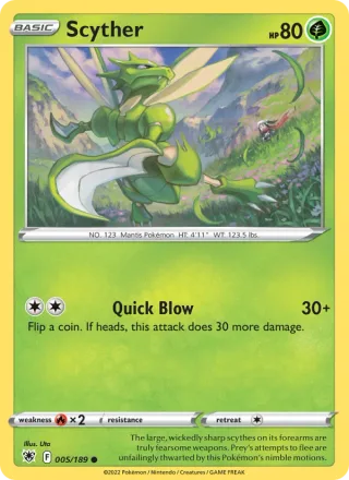 Scyther #005 · Astral Radiance Pokémon card