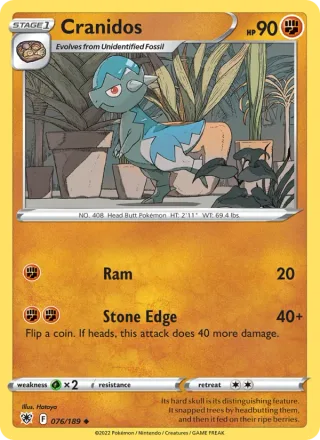 Cranidos #076 · Astral Radiance Pokémon card