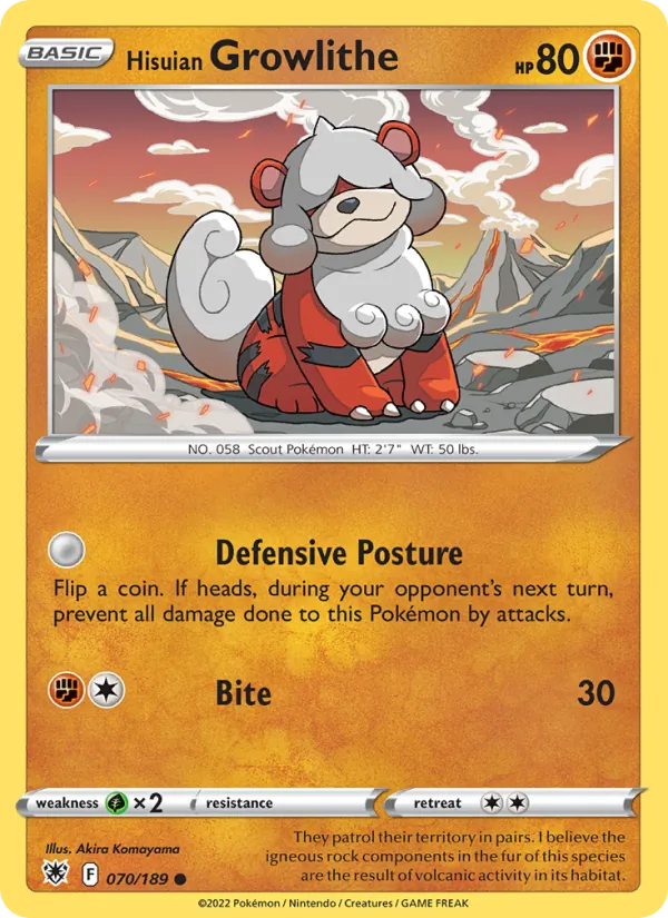 Hisuian Growlithe full card art