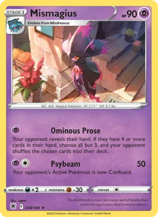 Mismagius #059 · Astral Radiance Pokémon card