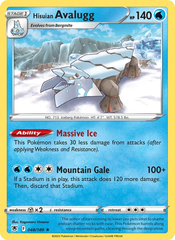 Hisuian Avalugg full card art
