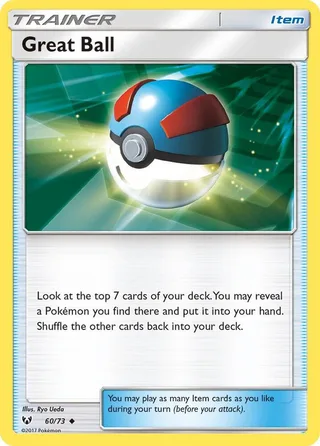 Great Ball #60 · Shining Legends Pokémon card