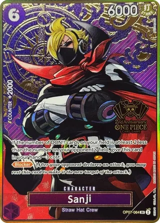 Sanji (One Piece Japanese Version 2nd Anniversary Set) #OP07-064-one-piece-japanese-version-2nd-anniversary-set · One Piece Promotion Cards One Piece card