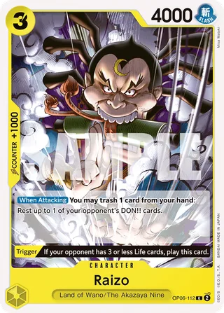 Raizo #OP06-112 · Wings of the Captain Pre-Release Cards One Piece card