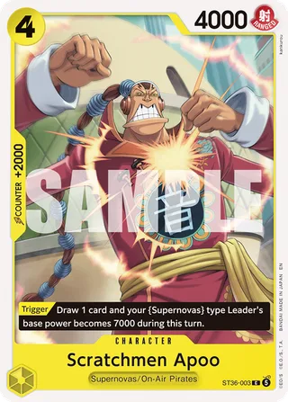 Scratchmen Apoo #ST36-003 · ST-36: Starter Deck 36 YELLOW Eustass"Captain"Kid One Piece card