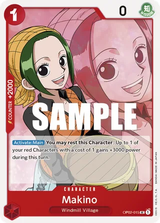 Makino #OP02-015 · Paramount War Pre-Release Cards One Piece card