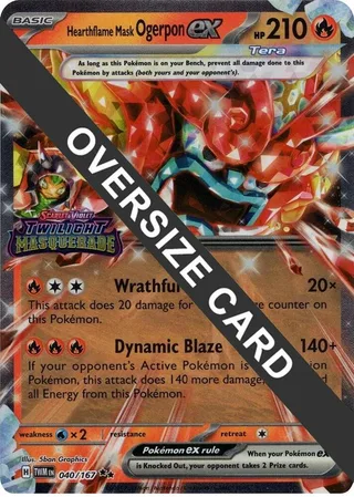 Hearthflame Mask Ogerpon ex (Twilight Masquerade Stamp) #040 · Jumbo cards Pokémon card