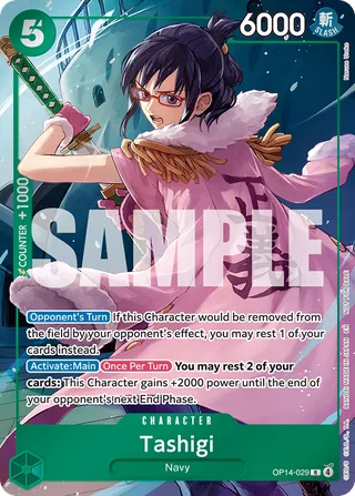Tashigi (SP) #OP14-029-sp · The Time of Battle One Piece card