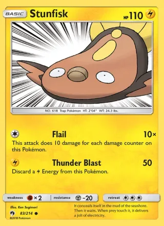 Stunfisk #83 · Lost Thunder Pokémon card