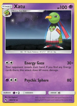 Xatu #88 · Lost Thunder Pokémon card