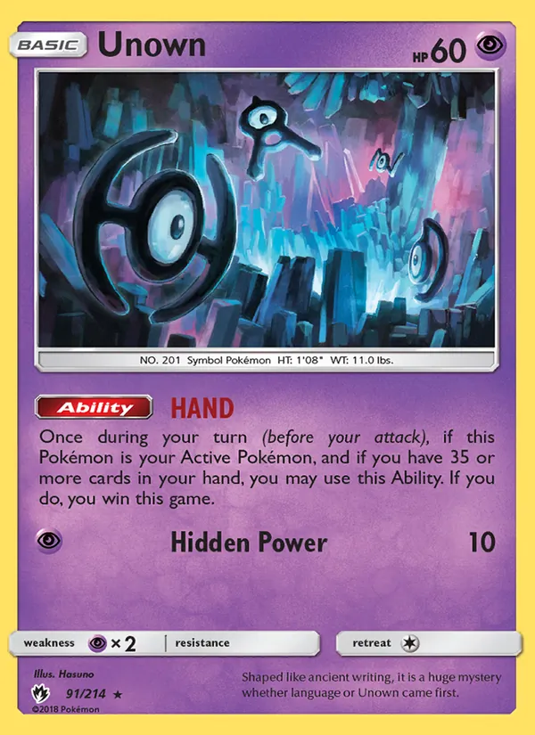 Unown full card art