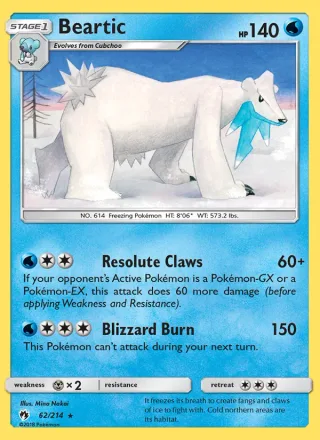 Beartic #62 · Lost Thunder Pokémon card