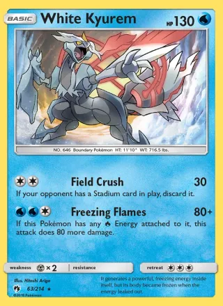 White Kyurem #63 · Lost Thunder Pokémon card