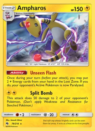 Ampharos #78 · Lost Thunder Pokémon card