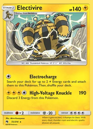 Electivire #72 · Lost Thunder Pokémon card