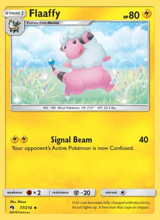 Flaaffy #77 · Lost Thunder Pokémon card