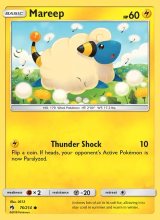 Mareep #76 · Lost Thunder Pokémon card