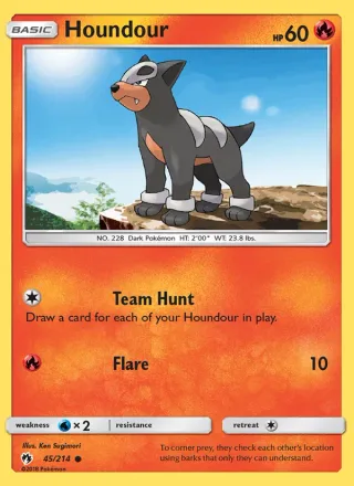 Houndour #45 · Lost Thunder Pokémon card