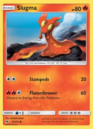 Slugma #43 · Lost Thunder Pokémon card