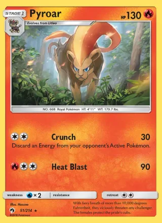 Pyroar #51 · Lost Thunder Pokémon card