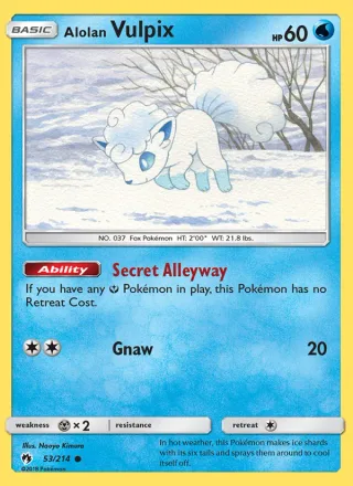 Alolan Vulpix #53 · Lost Thunder Pokémon card