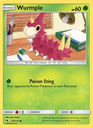 Wurmple #24 · Lost Thunder Pokémon card