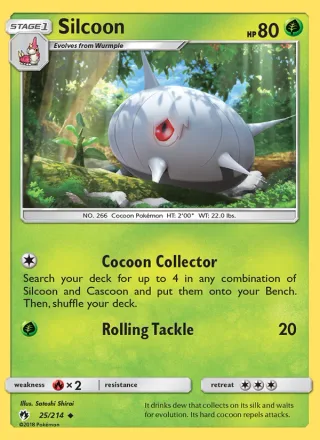 Silcoon #25 · Lost Thunder Pokémon card
