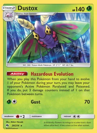 Dustox #28 · Lost Thunder Pokémon card