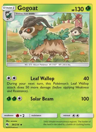 Gogoat #36 · Lost Thunder Pokémon card