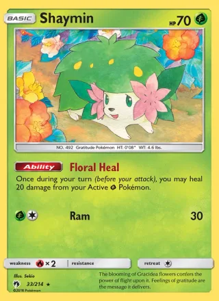 Shaymin #33 · Lost Thunder Pokémon card