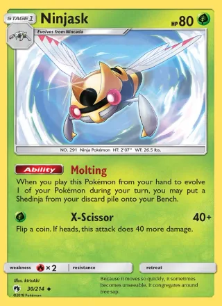 Ninjask #30 · Lost Thunder Pokémon card