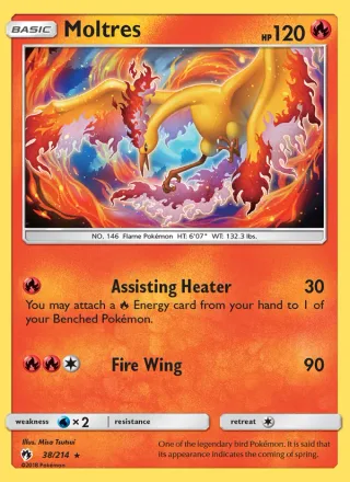Moltres #38 · Lost Thunder Pokémon card