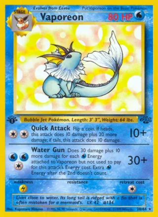 Vaporeon #28 · Jungle Pokémon card
