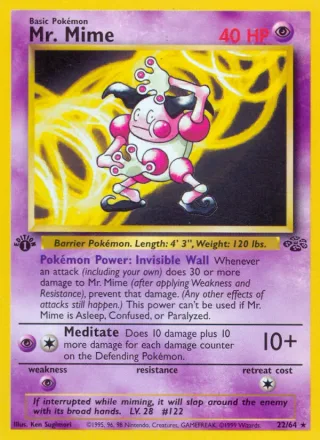 Mr. Mime #22 · Jungle Pokémon card
