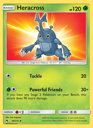 Heracross #18 · Lost Thunder Pokémon card