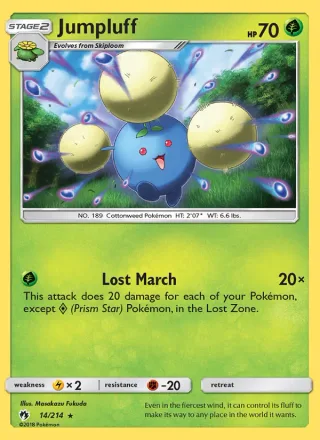 Jumpluff #14 · Lost Thunder Pokémon card