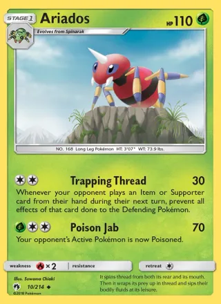 Ariados #10 · Lost Thunder Pokémon card