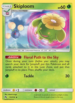 Skiploom #13 · Lost Thunder Pokémon card