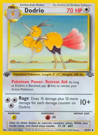 Dodrio #34 · Jungle Pokémon card