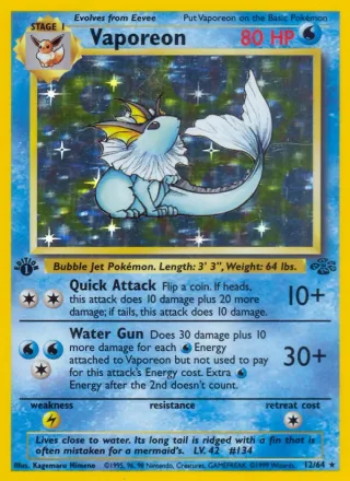 Vaporeon #12 · Jungle Pokémon card