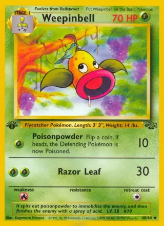 Weepinbell #48 · Jungle Pokémon card