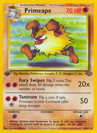 Primeape #43 · Jungle Pokémon card
