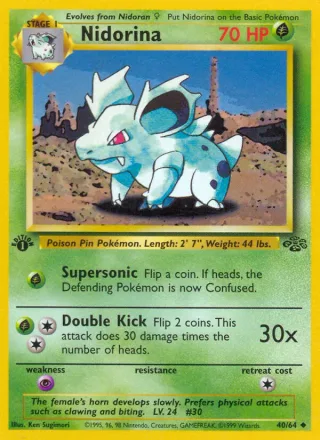 Nidorina #40 · Jungle Pokémon card