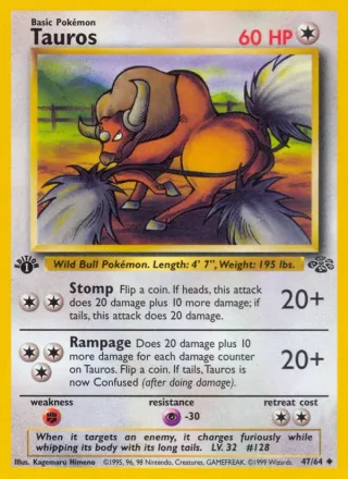 Tauros #47 · Jungle Pokémon card
